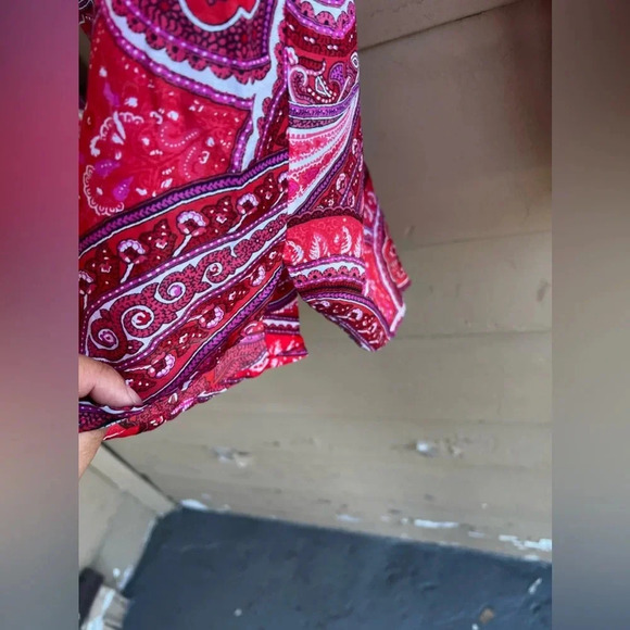 Lauren Ralph Lauren Button Down Shirt - Size XS - Paisley Silk Boho Preppy - Picture 6 of 7